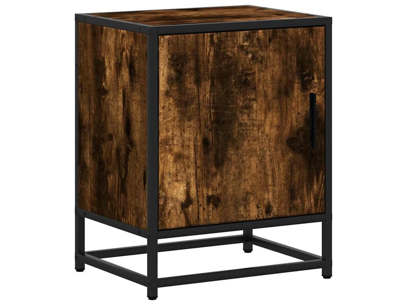  Table de chevet - cabinet de chevet - table de nuit chêne fumé 40x31x50 cm bois d'ingénierie métal  - Conforama A