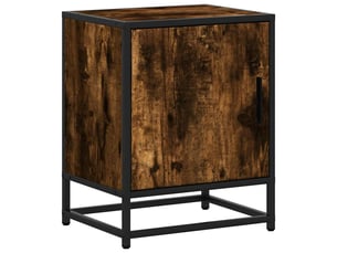 Table de chevet - cabinet de chevet - table de nuit chêne fumé 40x31x50 cm bois d'ingénierie métal