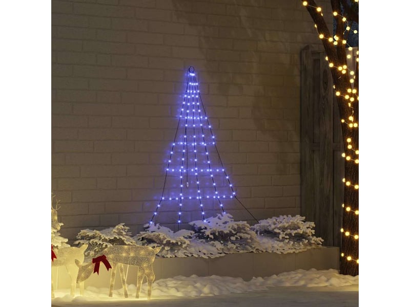  Arbre de noël, sapin de noël led avec piquets au sol bleu 182 cm métal  - Conforama B