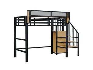 Lit mezzanine 90x200 cm <strong></strong>  <strong></strong> coloris noir