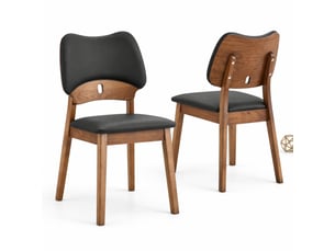 Lot de 2 chaises de salle à manger, chaise cuisine, chaise design papillon, assise confort, noir, bois, design contemporain