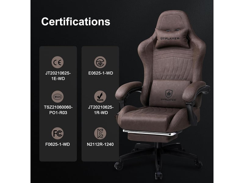  Gtplayer chaise de jeu ergonomique avec repose-pieds et haut-parleurs, 150 kg, marron clair ACE-PRO-LB - Conforama D