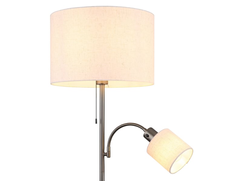  Globo thea lampadaire avec abat-jour gris anthracite mat 2x e27  - Conforama D