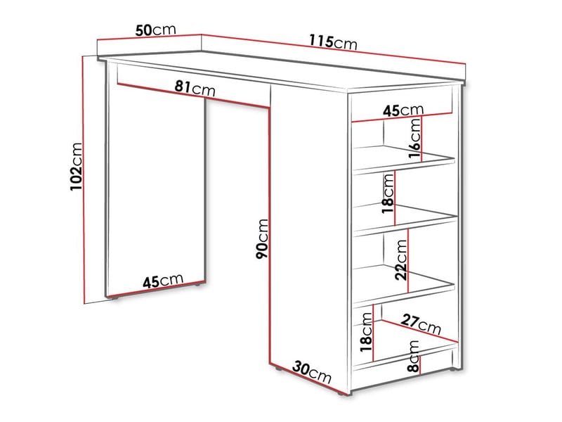 Table de bar comfivo cedrus, stratifié, stratifié, 102x50x115cm - Conforama C