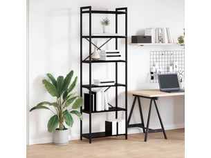 Étagère de rangement 60 x 30 x 189,5 cm bois d'ingénierie chêne noir