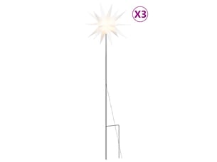 Lumières de noël avec piquets 3 pcs led pliable blanc 57 cm