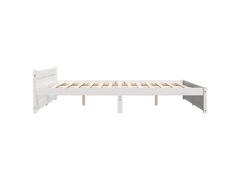Lit double- lit adulte - cadre de lit sans matelas blanc bois massif 180x200 cm - Conforama D