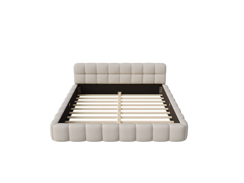  Lit 2 places 140x190 cm coloris beige  - Conforama R