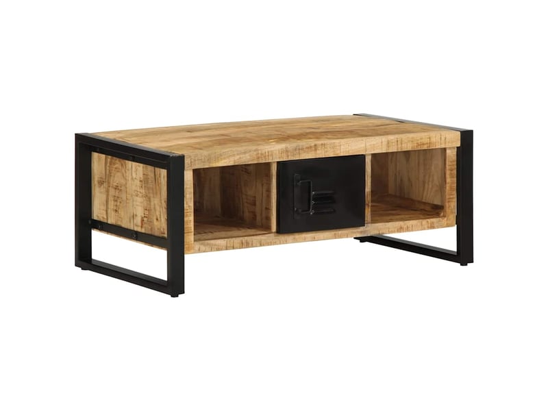  Table basse - table de salon - table à thé 90x50x36 cm bois de manguier massif brut  - Conforama B