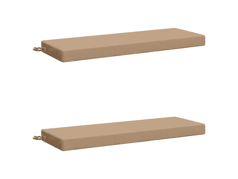  Lot de 2 coussins de banc, coussins d'assise soest 100 % polyester sable cf57433  - Conforama B