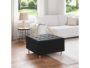 Ottoman, repose pied salon avec rangement noir 80x80x45 cm velours