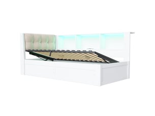 Lit banquette 90x200 cm <strong>HNCBB</strong> <strong></strong> coloris blanc