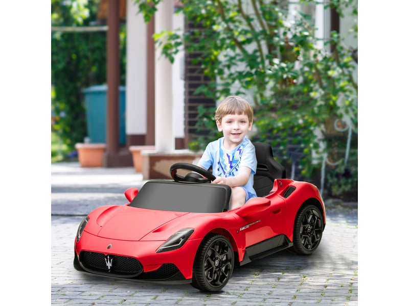  Voiture électrique pour enfants sous licence maserati mc20 12v, télécommande, led, musique et klaxon, 3 à 6 ans, rouge  - Conforama D