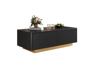 Table basse rectangulaire coloris noir <strong>OKMYHOME</strong> <strong></strong> - 50 cmx110 cm