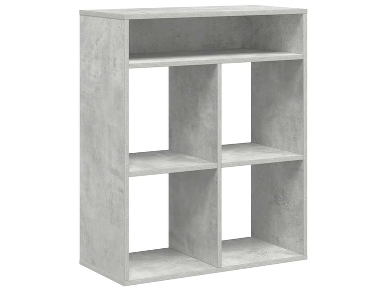  Bibliothèque, meuble de rangement salon gris béton 66x31x80 cm bois d’ingénierie  - Conforama A