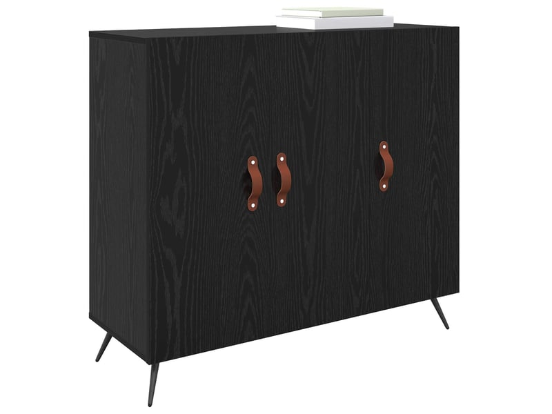  Buffet - bahut - meuble de rangement chêne noir 89,5 x 34 x 80 cm bois d'ingénierie  - Conforama C