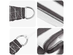 Voile d'ombre - voile d'ombrage - voile parasol 4 x 5 x 5 m hdpe triangulaire anthracite et blanc