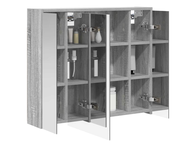 Armoire miroir salle de bain, meuble de rangement gris sonoma 73.5x16x62.5 cm shl228 - Conforama C