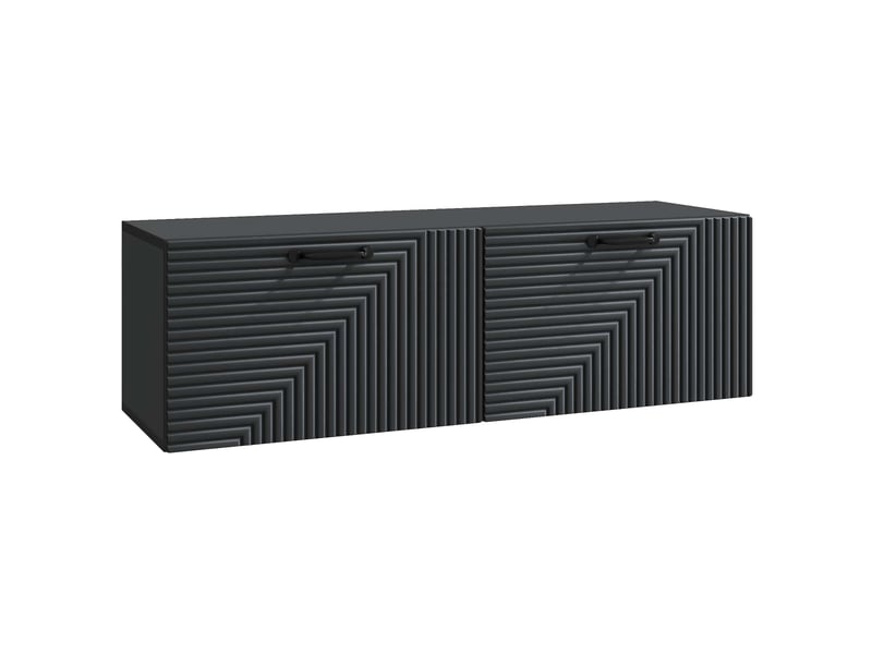  Meuble tv - banc tv - meuble de rangement mural noir 98 x 31 x 30 cm bois d'ingénierie  - Conforama A