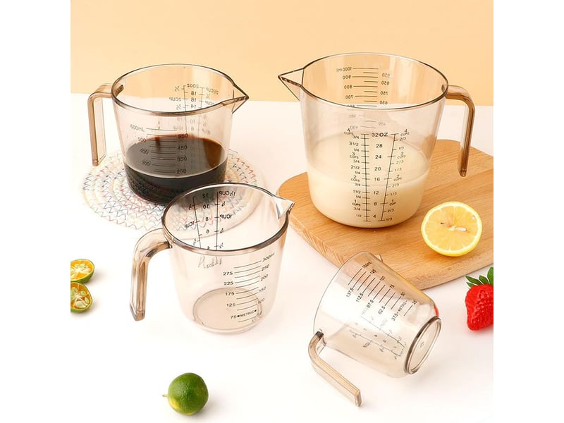  Tasse à mesurer de cuisine de 1000 ml, idéale pour les mesures en pâtisserie, un outil de cuisine indispensable (1 tasse à mesurer marron transparent  - Conforama B