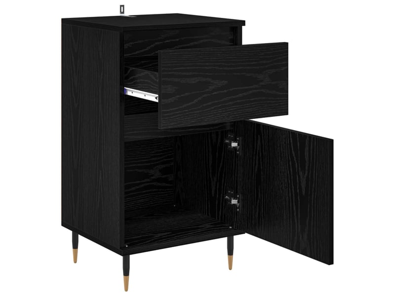  Buffet - bahut - meuble de rangement chêne noir 40 x 35 x 70 cm bois d'ingénierie et fer  - Conforama E