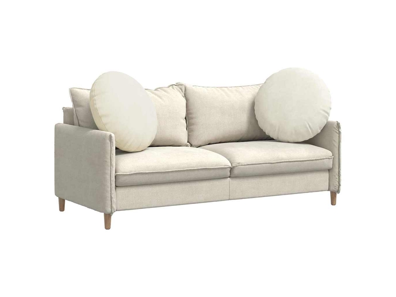 Lot de 2 coussins de siège, coussins décoratifs velours crème ø 80 x 29 cm cf59889  - Conforama C