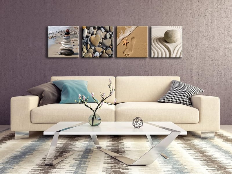  Impression giclée sur toile – 4 panneaux 30x40 cm, art décoratif  - Conforama C