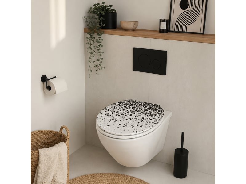  Abattant wc tacheté ralentisseur de chute  - Conforama B