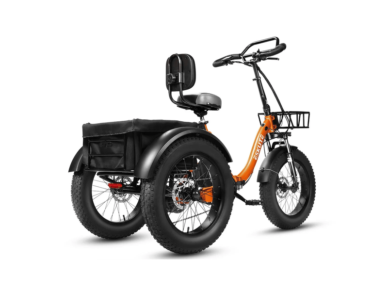 Tricycle électrique 20 pouces eskute t302pro, 48 v 250 w 20,8 ah, confort ergonomique, orange - Conforama D