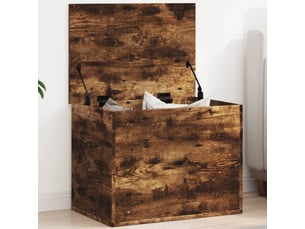 Boîte de rangement, coffre de rangement chêne fumé 60x42x46 cm bois d'ingénierie