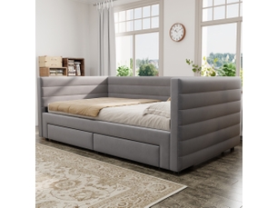 Lit extensible 90x190 cm VIVRYN coloris gris