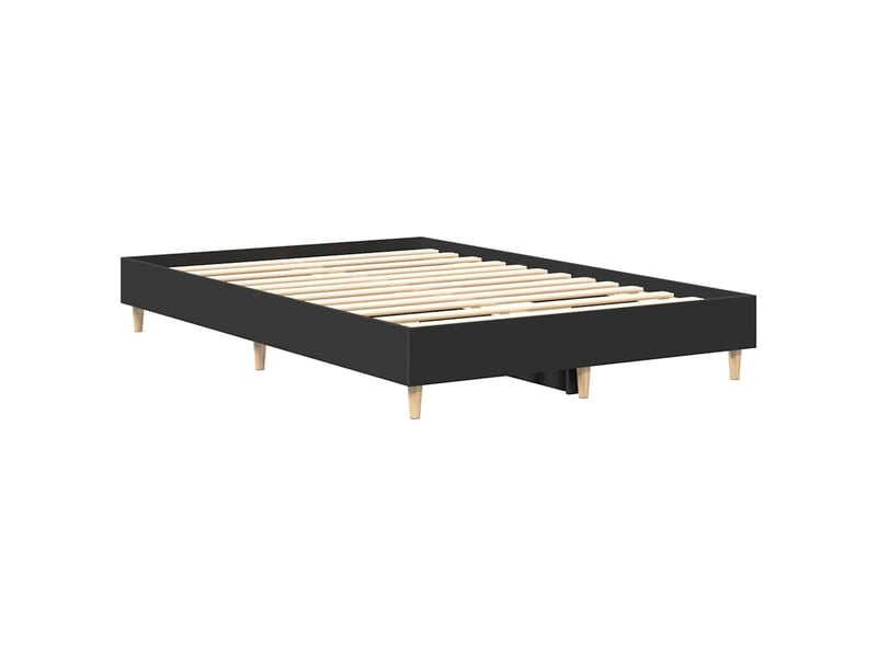  Lit double- lit adulte -  cadre de lit sans matelas noir 135x190 cm bois d'ingénierie  - Conforama C