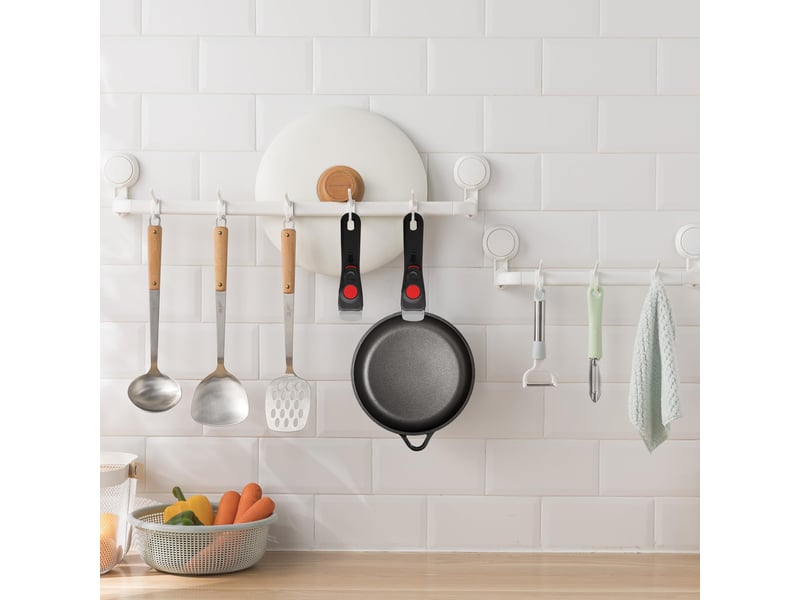  Poignée amovible universelle - manche verrouillage et bouche denté - manche détachable pour casseroles et poêles, supporte 5 kg (noir) (2)  - Conforama E