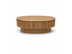 Table basse ovale coloris naturel MAISENTIEL  - 60 cmx98 cm