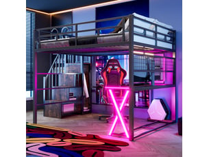 Lit mezzanine 160x200 cm MODENUIT    coloris noir