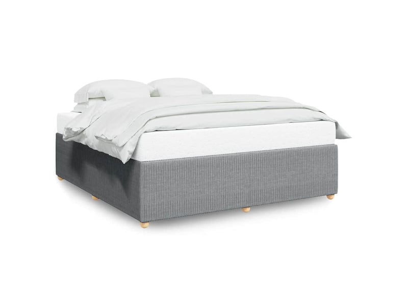  Lit double- lit adulte -  cadre de lit sans matelas gris clair 200x200 cm tissu  - Conforama A