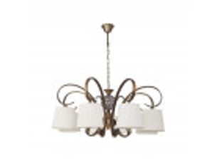 Fabrilamp bogota, lampe classique, 8xe14, cuir et beige, 55-76 x 75 x 75 cm
