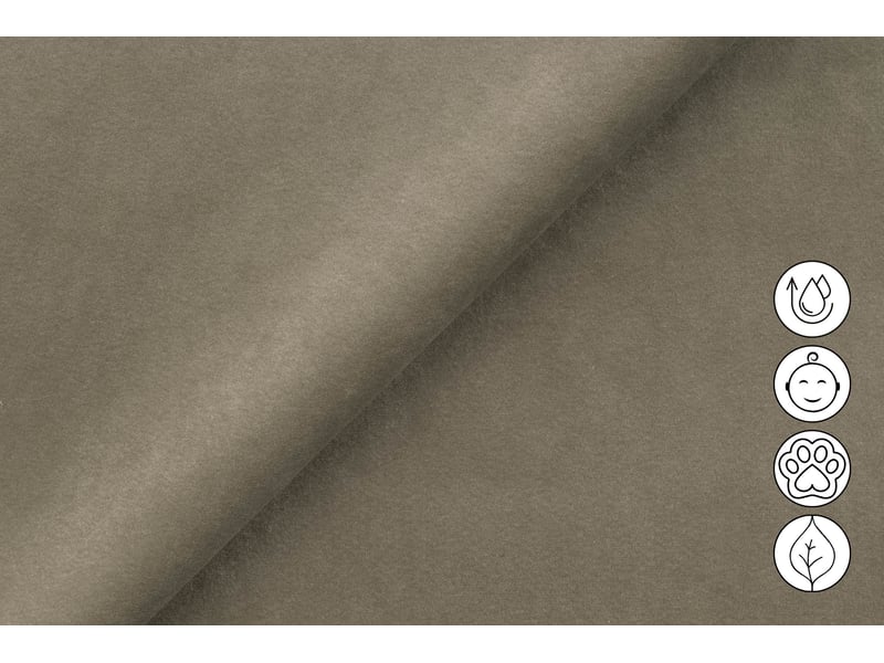 Canapé d'angle 4 places roden avec relax, tissu velours beige RODEN - Conforama E
