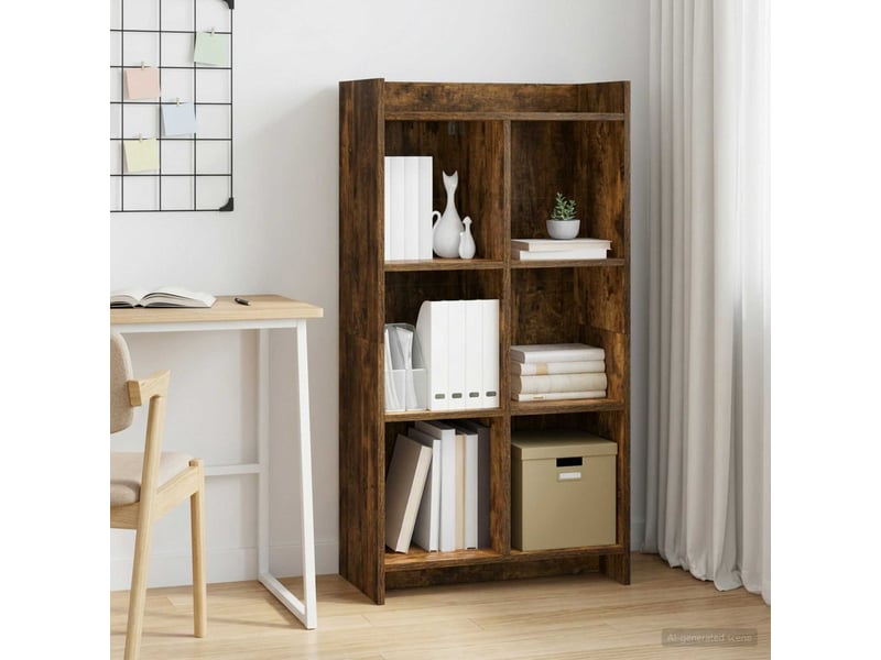  Bibliothèque, étagère de rangement chêne fumé 59 x 30 x 111 cm bois d'ingénierie  - Conforama B