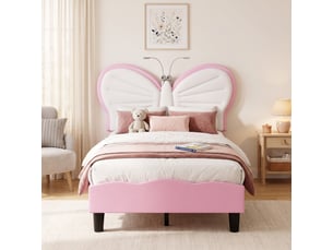 Lit simple 90x200 cm <strong>Lonelyo</strong>  <strong></strong> coloris rose