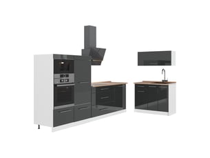 Vicco cuisine, anthracite haute brillanceblanc, 380cm, pt chêne