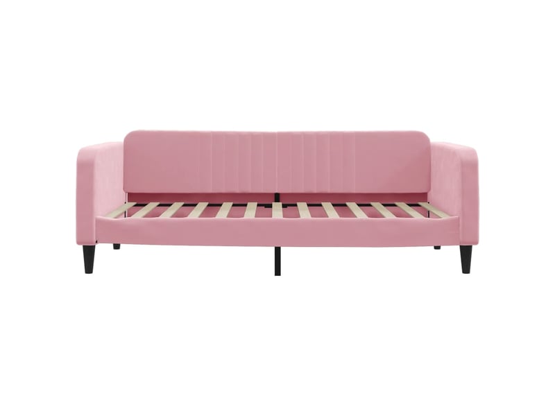  Lit simple- lit adulte -  lit de repos rose 100x200 cm velours  - Conforama B