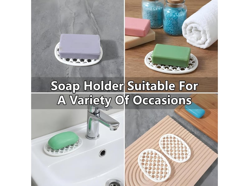  Porte-savons antidérapants en silicone (lot de 2) avec un système de drainage efficace, adaptés aux salles de douche et aux salles de bains.  - Conforama B