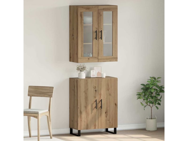  Buffet - haut armoire 2 pc chêne artisanal 69,5 x 34 x 180 cm  - Conforama B