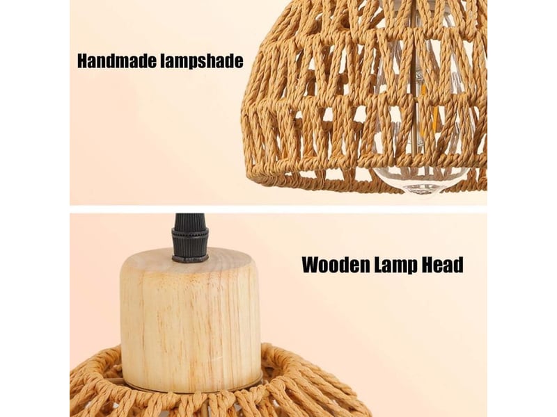  Applique murale en rotin – lampe murale moderne style bohème, éclairage intérieur pour chambre, salon, couloir, escalier  - Conforama E