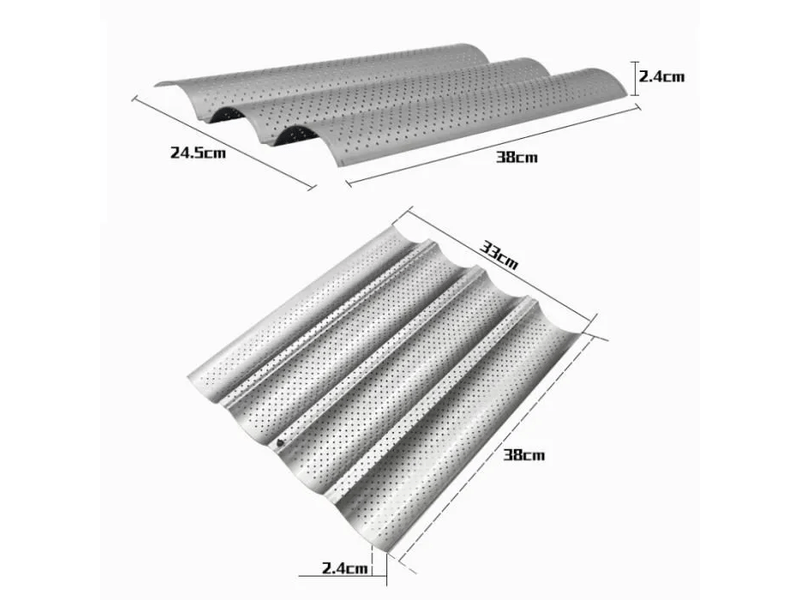 Moule à pain en acier au carbone – argent, 3 ou 4 emplacements, anti-adhésif - Conforama D
