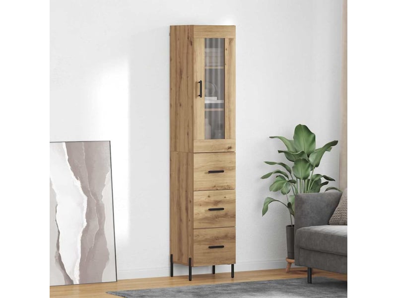  Buffet - haut armoire chêne artisanal 34,5 x 34 x 180 cm  - Conforama B