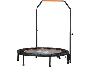 Trampoline fitness pliable 102 cm avec poignée réglable sur 4 hauteurs, stable pour entraînement adulte jusqu'à 100 kg
