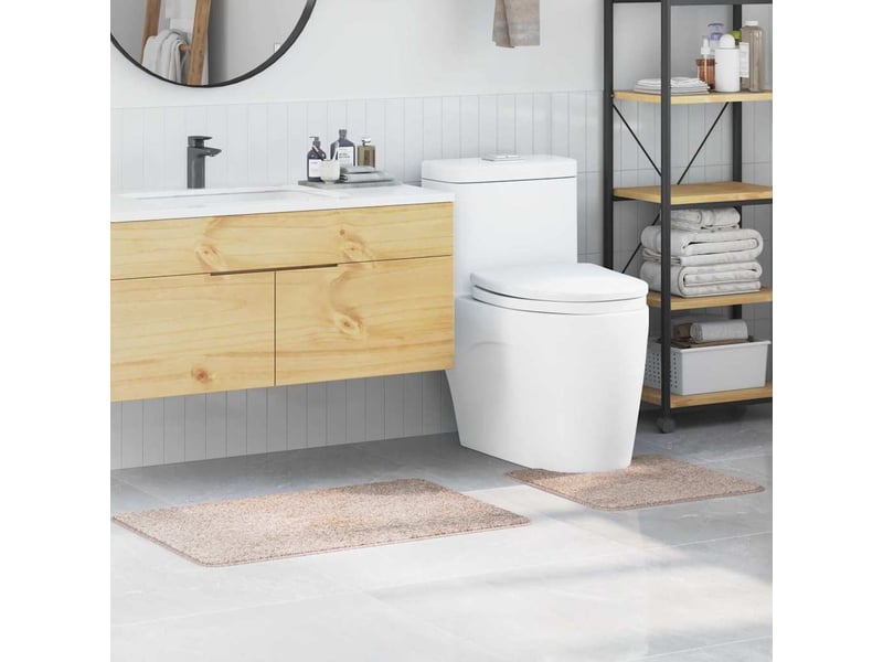  Ensemble de tapis de bain antidérapants 2 pc crème 50 x 50 cm cf64741  - Conforama B