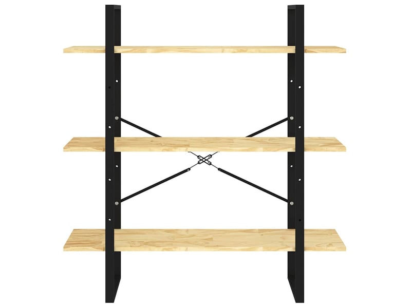  Bibliothèque à 3 niveaux, armoire à livres 100x30x105 cm bois de pin massif  - Conforama E